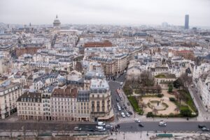top view on Paris